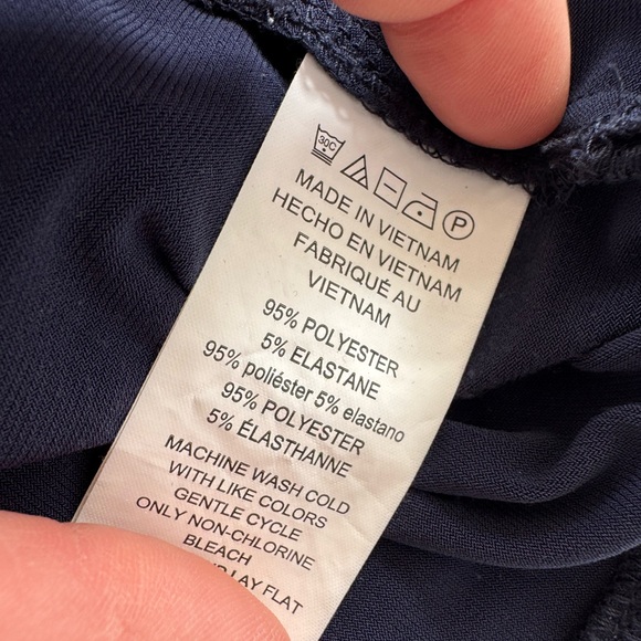 Michael Kors Navy & Gold Short Sleeve Blouse Small - Picture 6 of 6